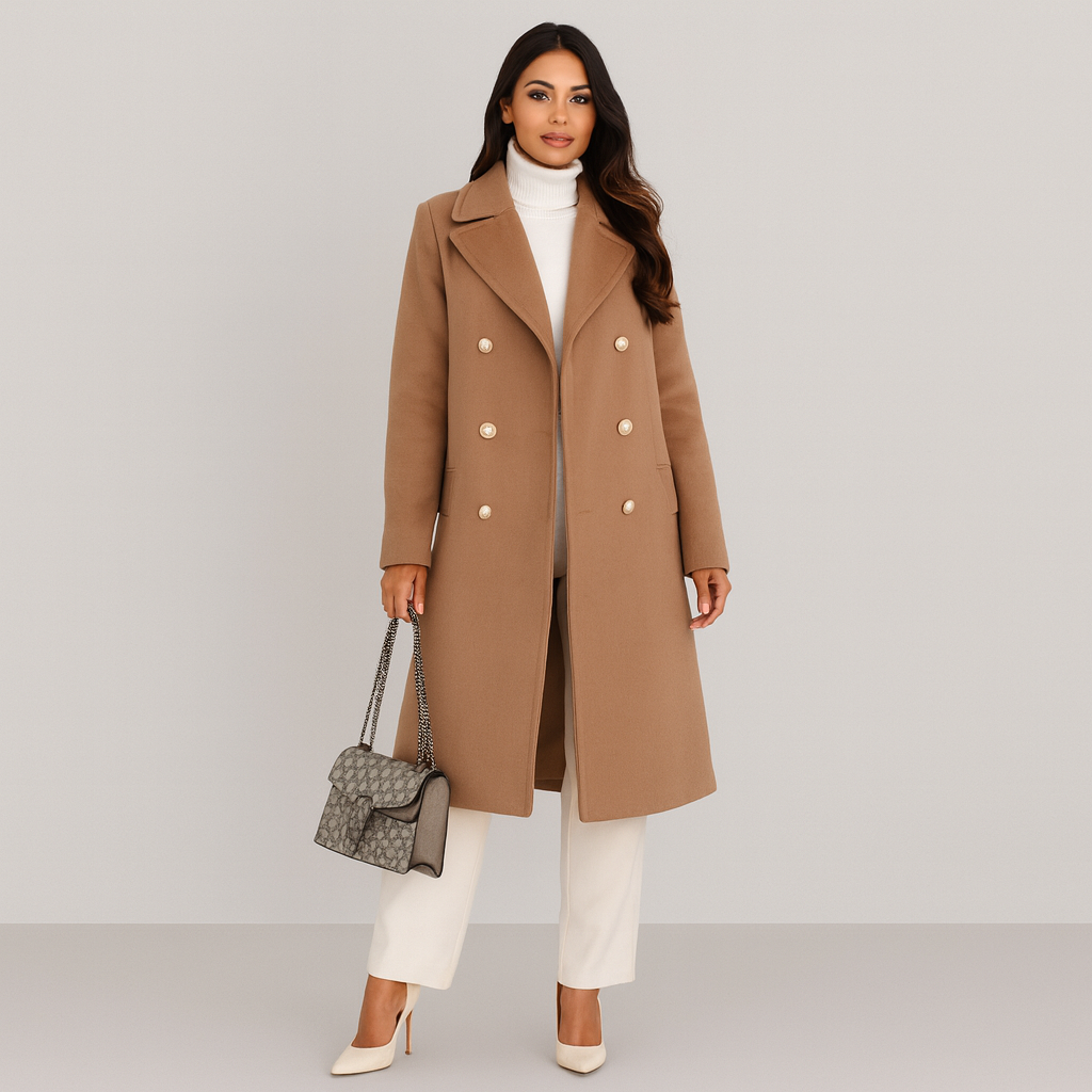 WW | Mantel Damen Lange Doppelreihige Winter Trenchcoat