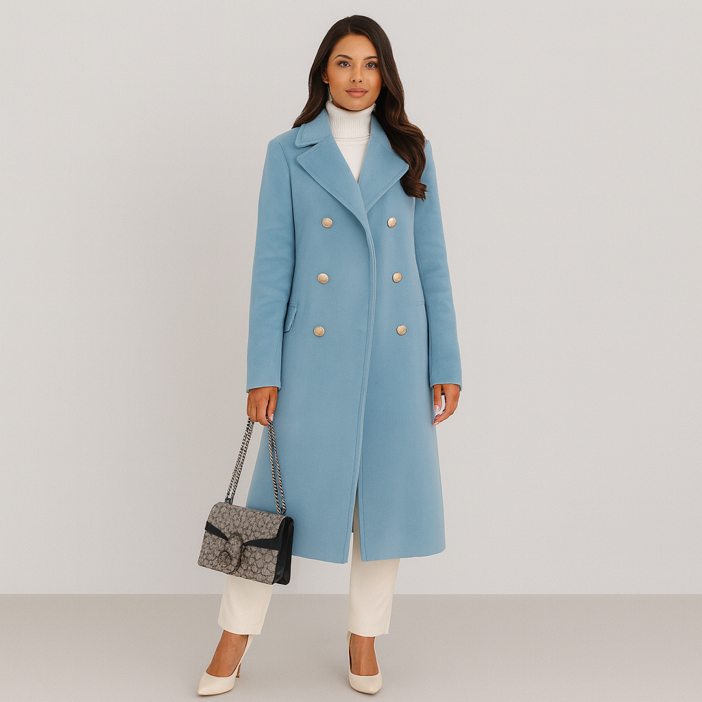 WW | Mantel Damen Lange Doppelreihige Winter Trenchcoat
