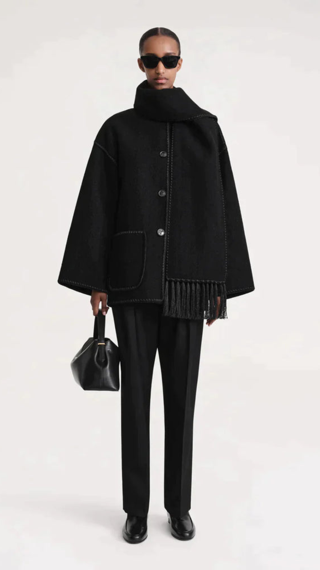 WW | Schmal Geschnitten Winter Jacke mit Schal Damen
