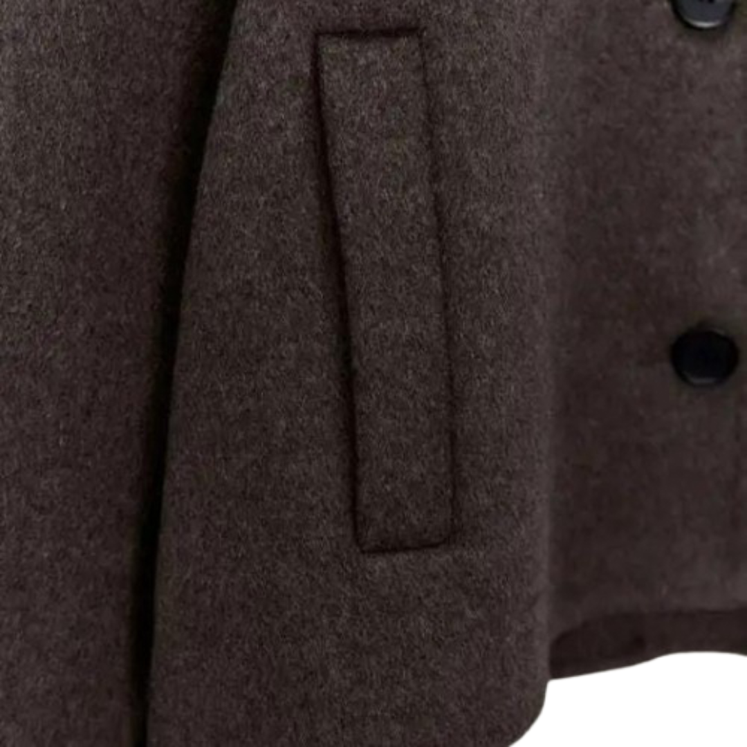 WW | Einreiher Lockere Passform Kurze Wolltrenchcoat Damen