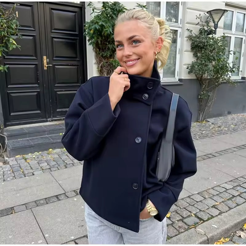 WW | Damen Kurzer Übergröße Trenchcoat für Den Herbst