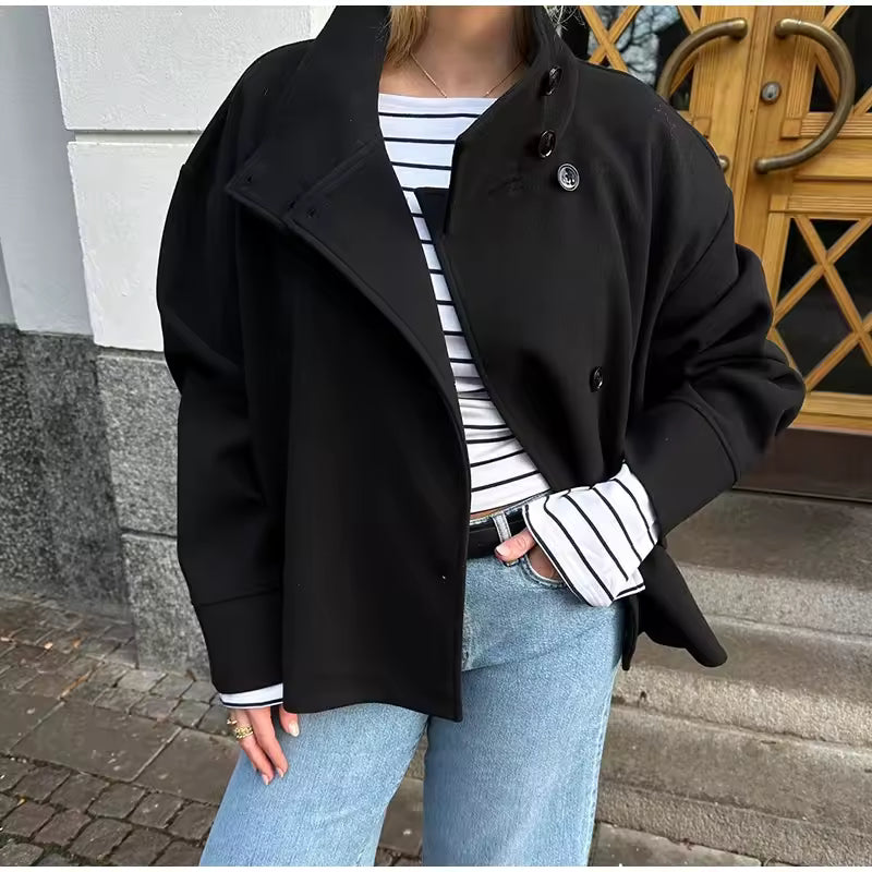 WW | Damen Kurzer Übergröße Trenchcoat für Den Herbst
