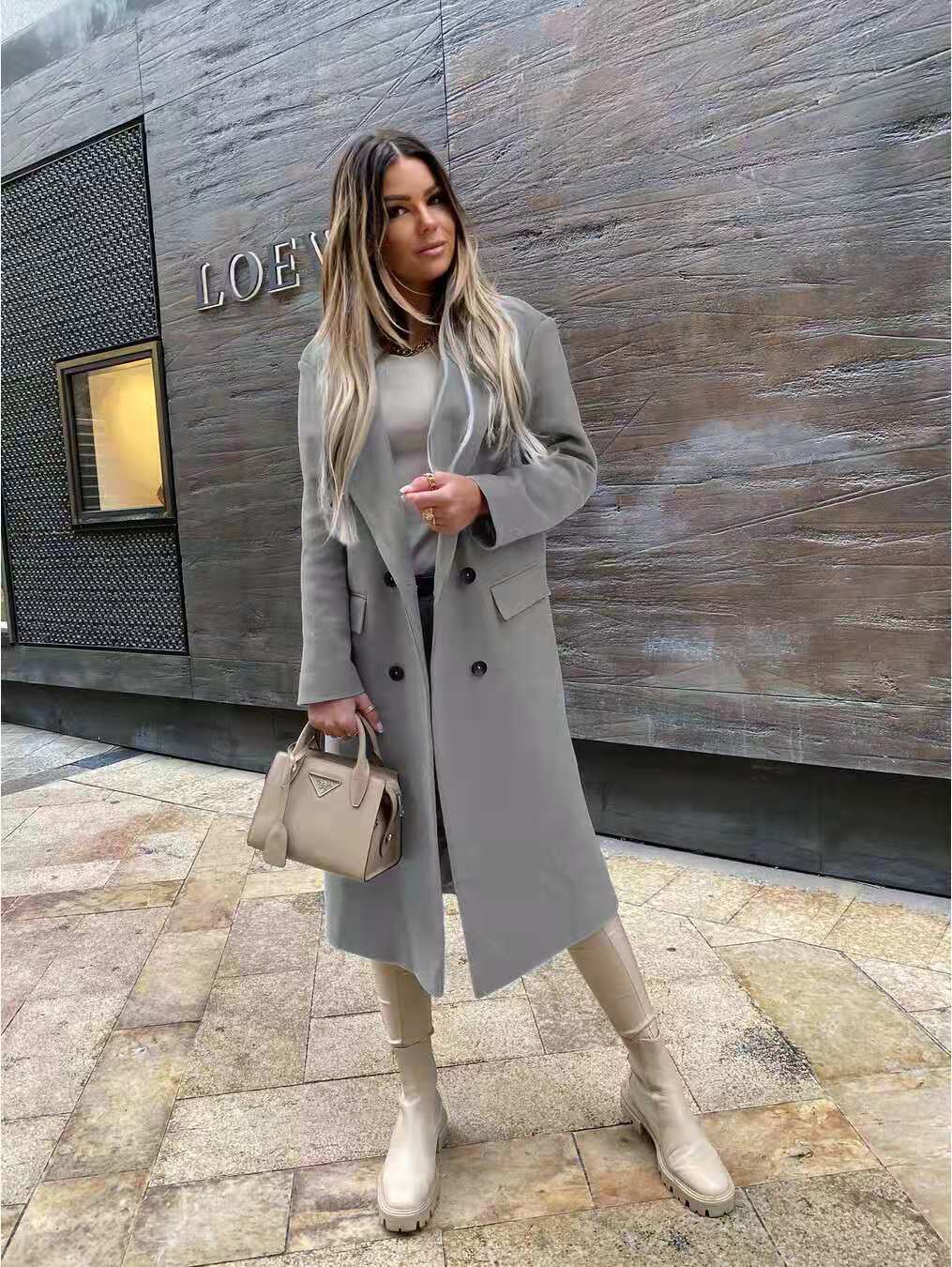 WW | Knöpfe Lang Winterjacke Damenjacke