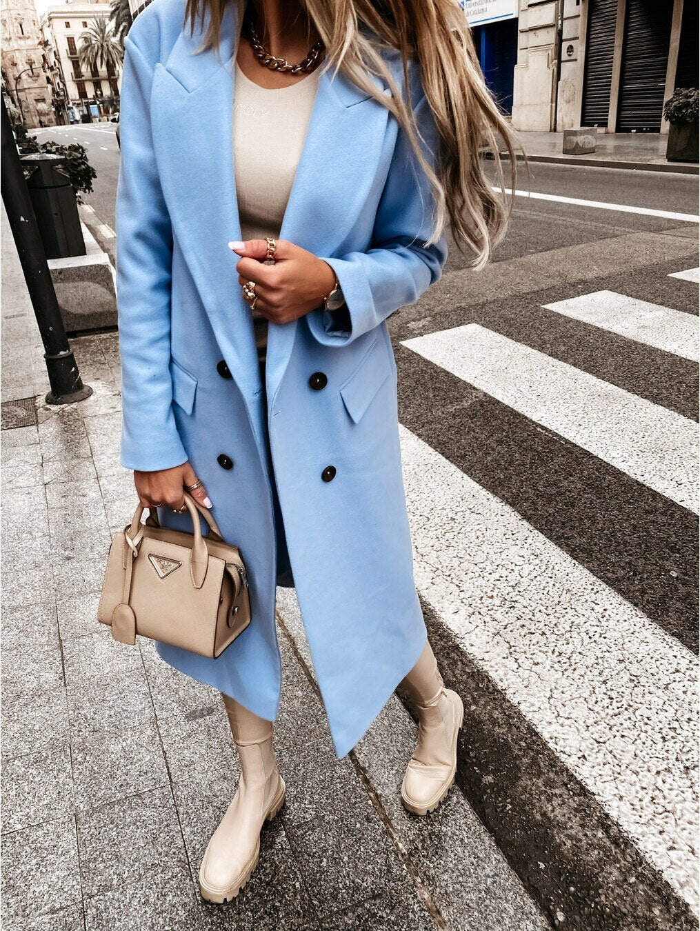 WW | Knöpfe Lang Winterjacke Damenjacke
