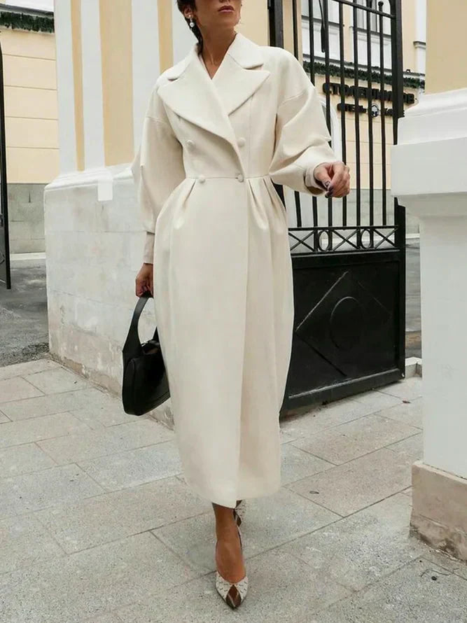 WW | Eleganter Double Breasted Lange Wollübermantel für Damen