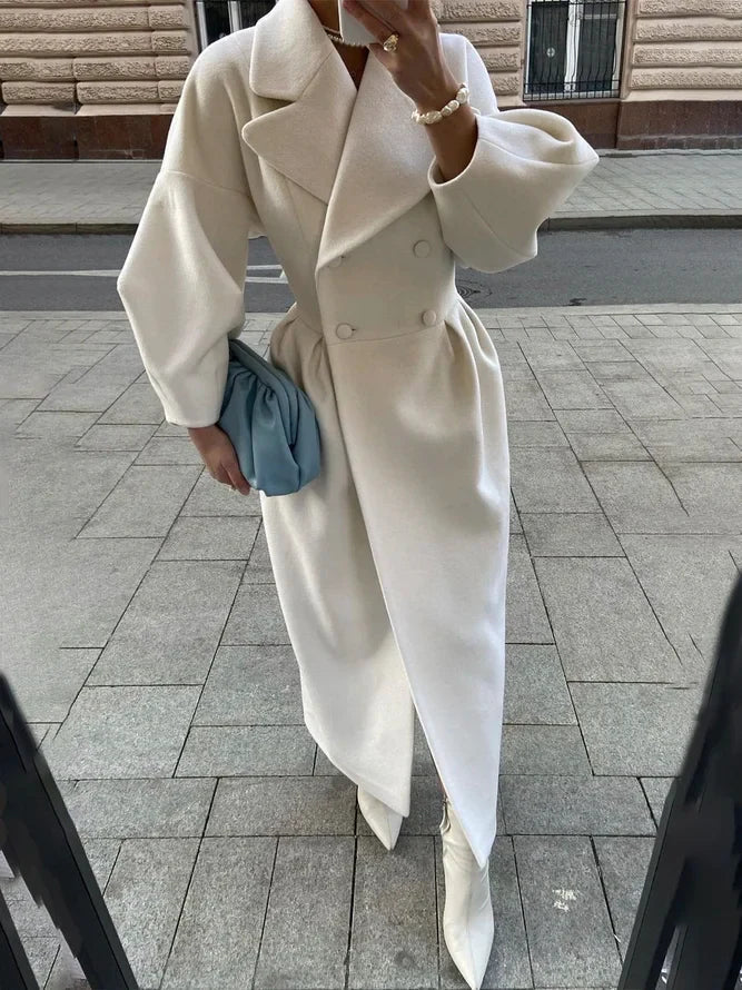 WW | Eleganter Double Breasted Lange Wollübermantel für Damen