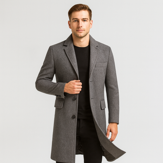 WW | Half-Length Single-Breasted Trench Coat Jacket for Men