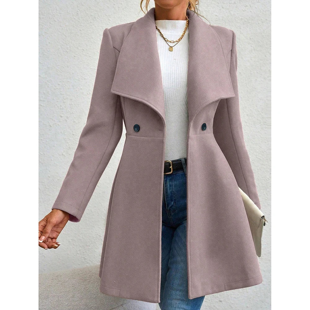 WW | Klassisch Halb Lang Wolltrenchcoat Damenjacke