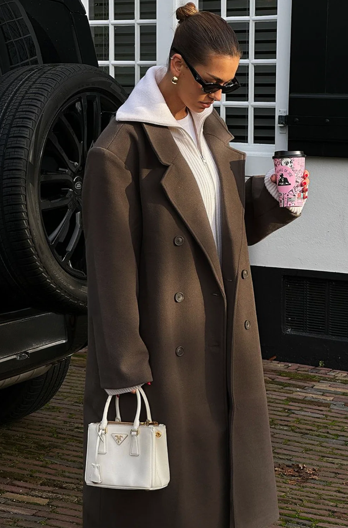WW | Übergröße Jacke Doppelreihig Lang Übergröße Trenchcoat Damen Winterjacke