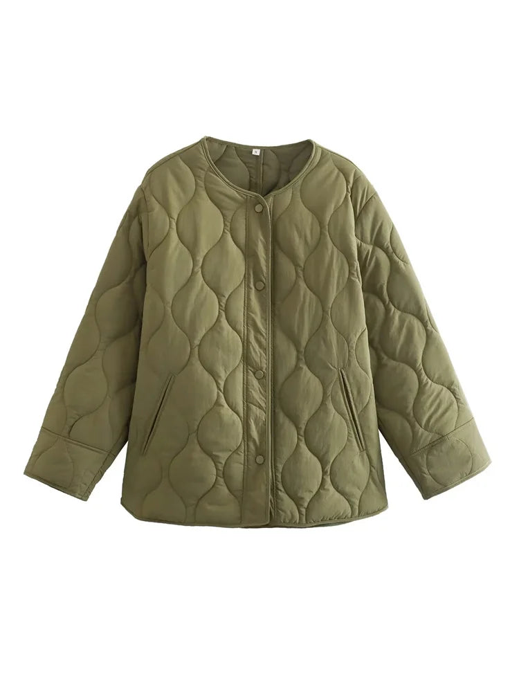 WW | Plus Size Quilted Jacket with Snap Fasteners