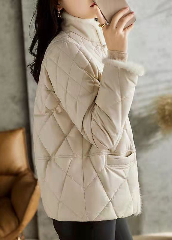 WW | Apricot Pockets Chinese Button Patchwork Cotton Padded Jackets Winter