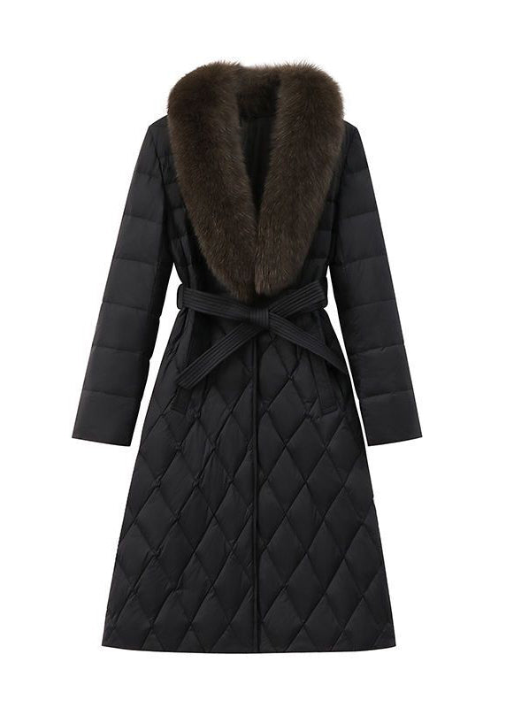 WW | Black Fox Kragen Slim Fit Entenfedern Puffers Jacken Winter