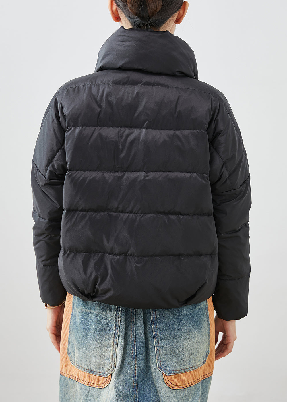 WW | Black Oversized Pockets Duck Down Jackets Winter