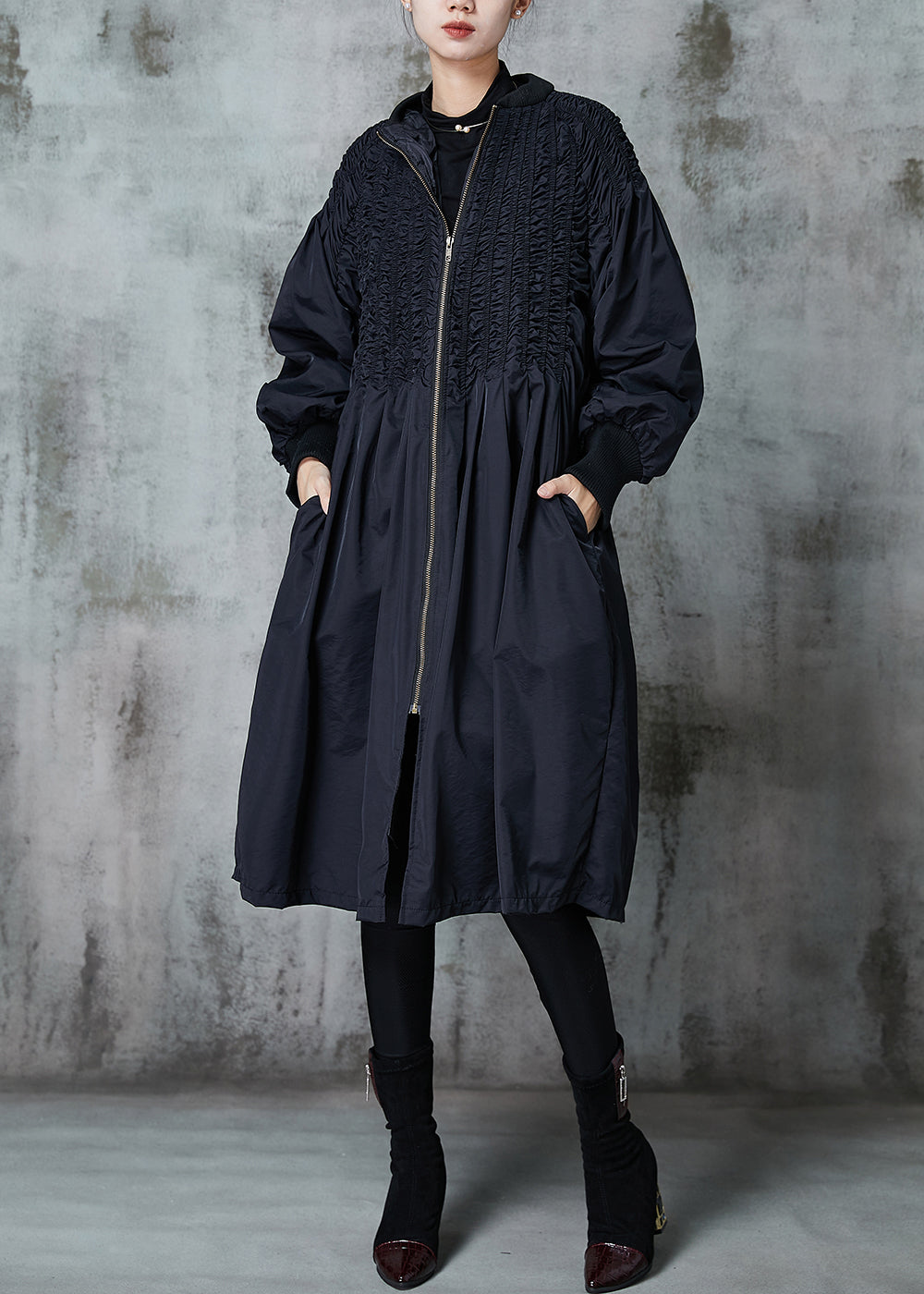 WW | Black Oversized Crinkled Duck Down Winter Jackets