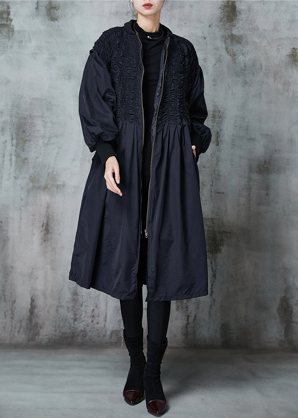 WW | Black Oversized Crinkled Duck Down Winter Jackets