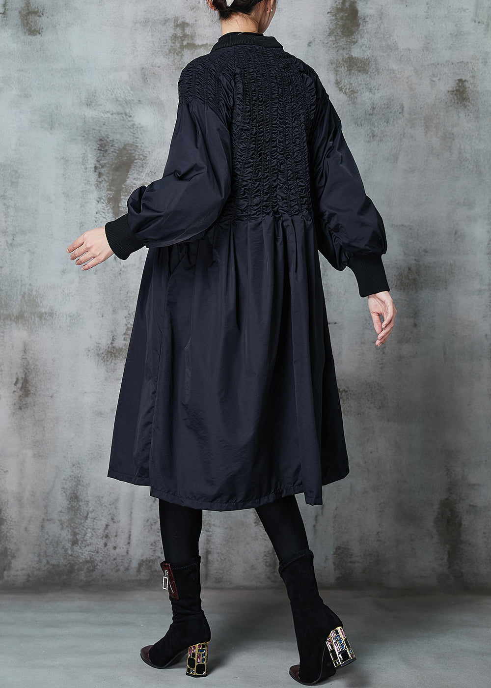 WW | Black Oversized Crinkled Duck Down Winter Jackets