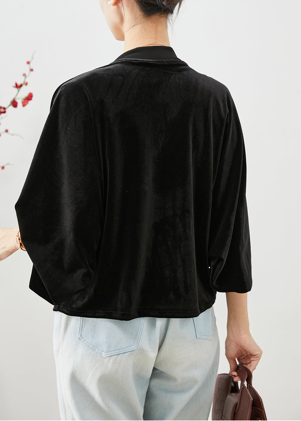 WW | Black Tassel Chinese Knot Silk Velvet Coats