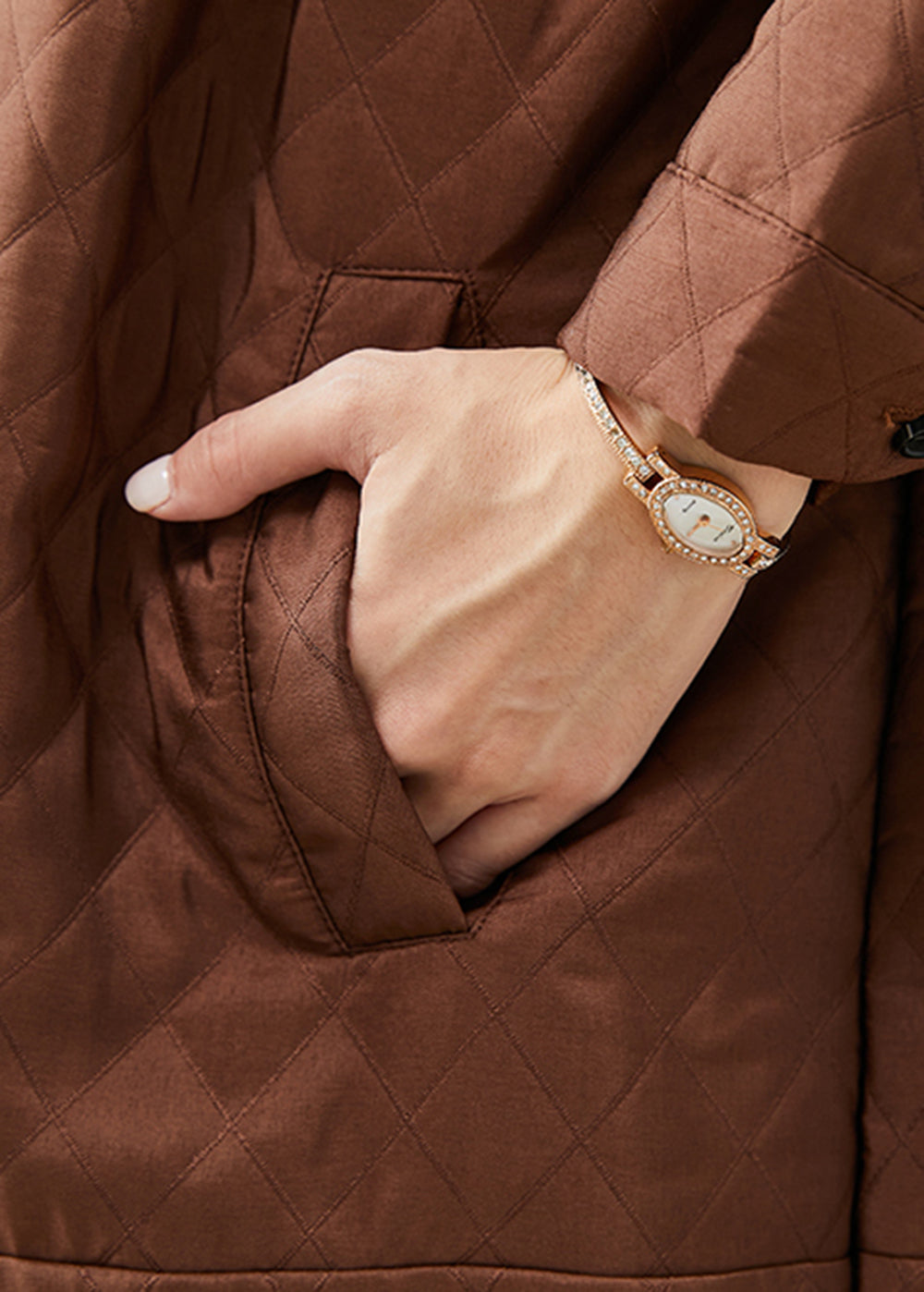 WW | Brown Oversized Fine Cotton-Filled Winter Coats