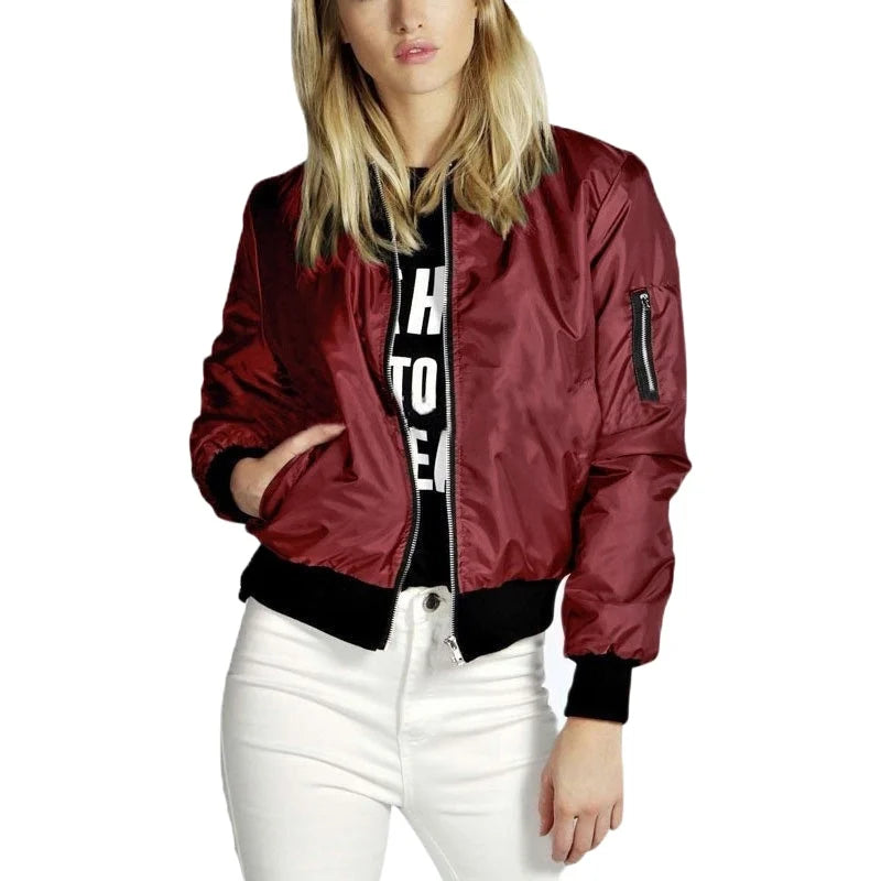 WW | Stilvolle lässige Taschenjacke - bequeme Frühlingsjacke für Frauen mit Reißverschluss und Taschen