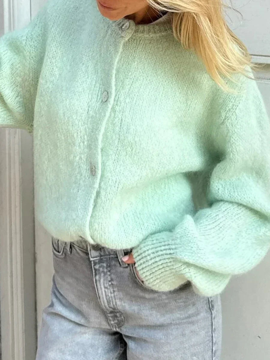 WW | Y2K Knopfverschluss Strick Freizeit Weicher Cardigan Jacke