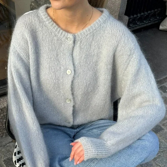 WW | Y2K Knopfverschluss Strick Freizeit Weicher Cardigan Jacke