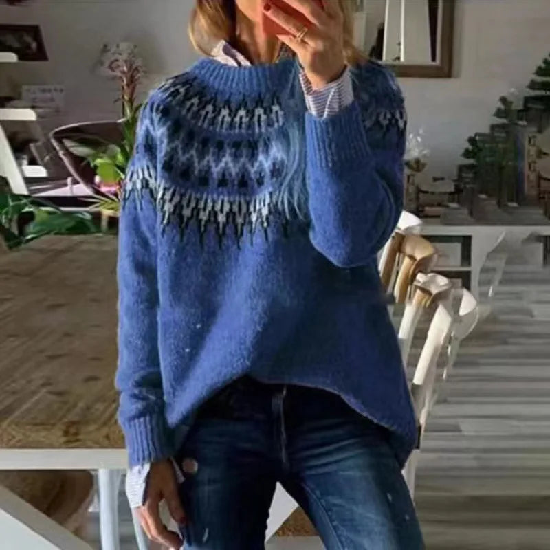 WW | norwegischer Yoke-Pullover - warmer skandinavischer Damenpullover