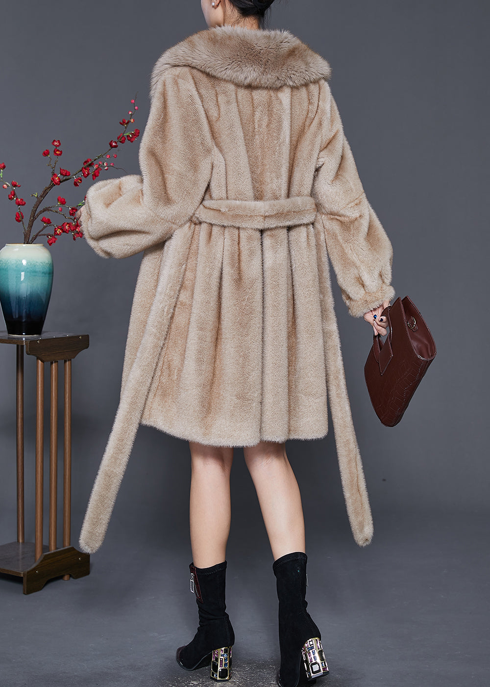 WW | Khaki Oversized Warm Fluffy Furry Coats Winter