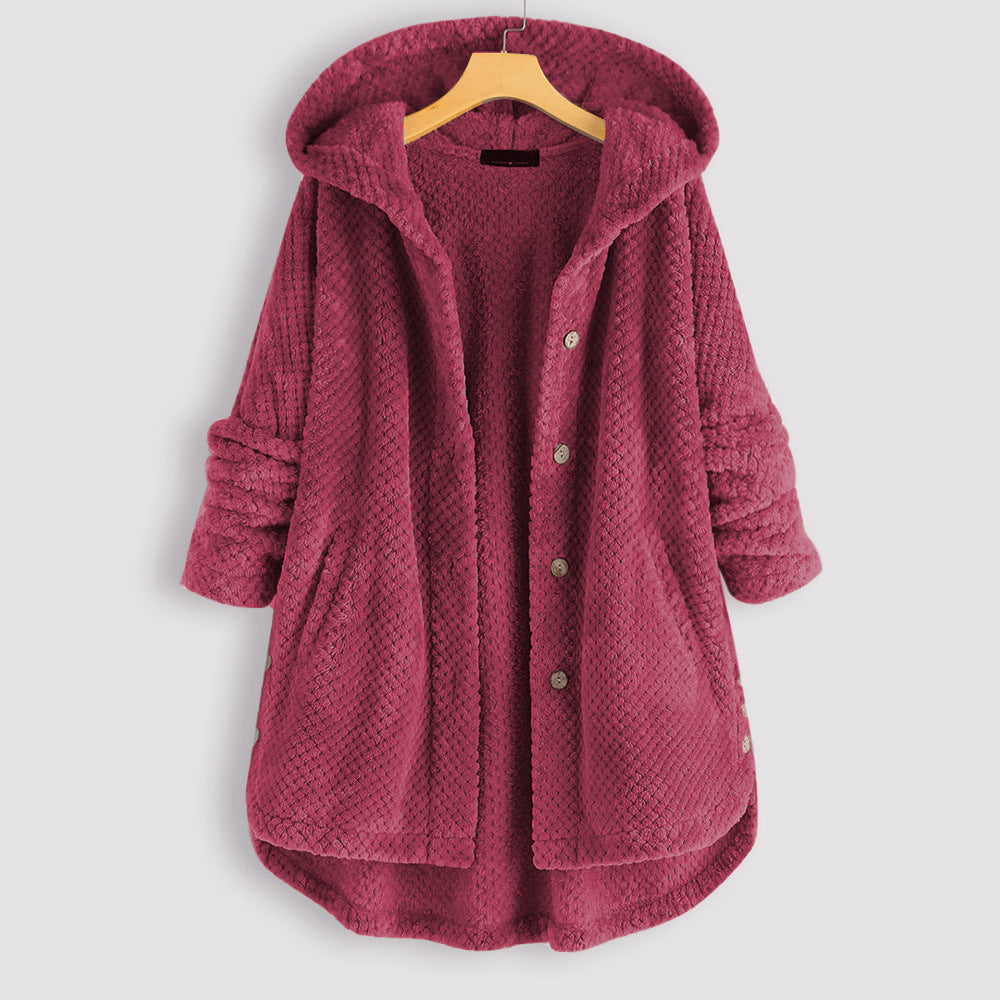 WW | Wende-Unisex-Winterfleecejacke mit Kapuze