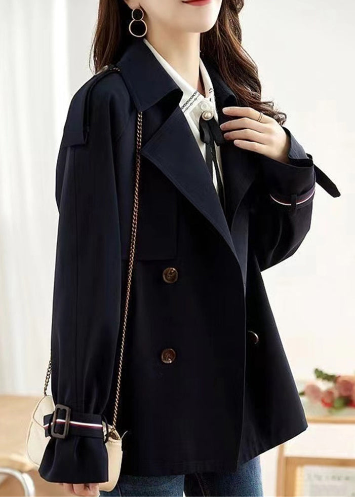 WW | Navy Double-Breasted Patchwork Cotton Coats