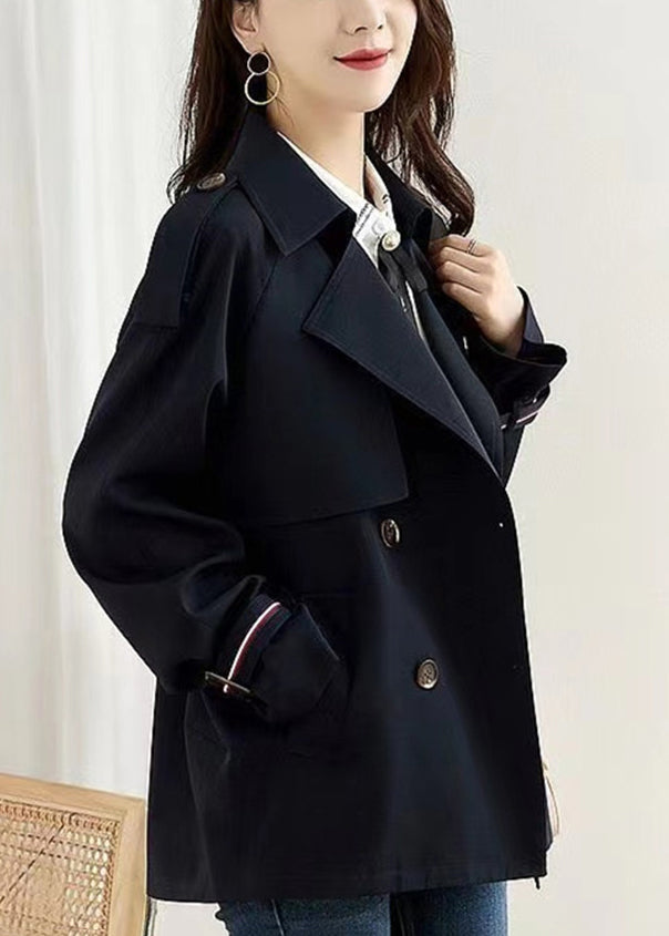 WW | Navy Double-Breasted Patchwork Cotton Coats