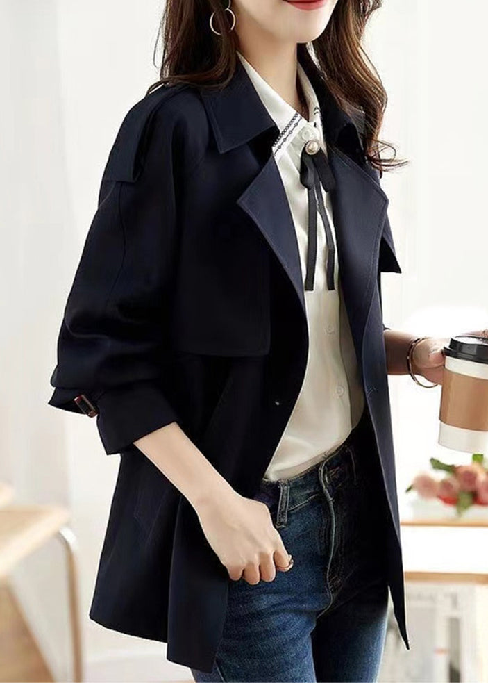 WW | Navy Double-Breasted Patchwork Cotton Coats
