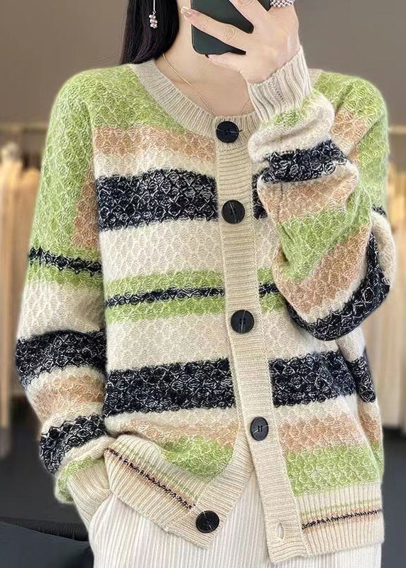 WW | Red Button Patchwork Cashmere Coats Long Sleeves