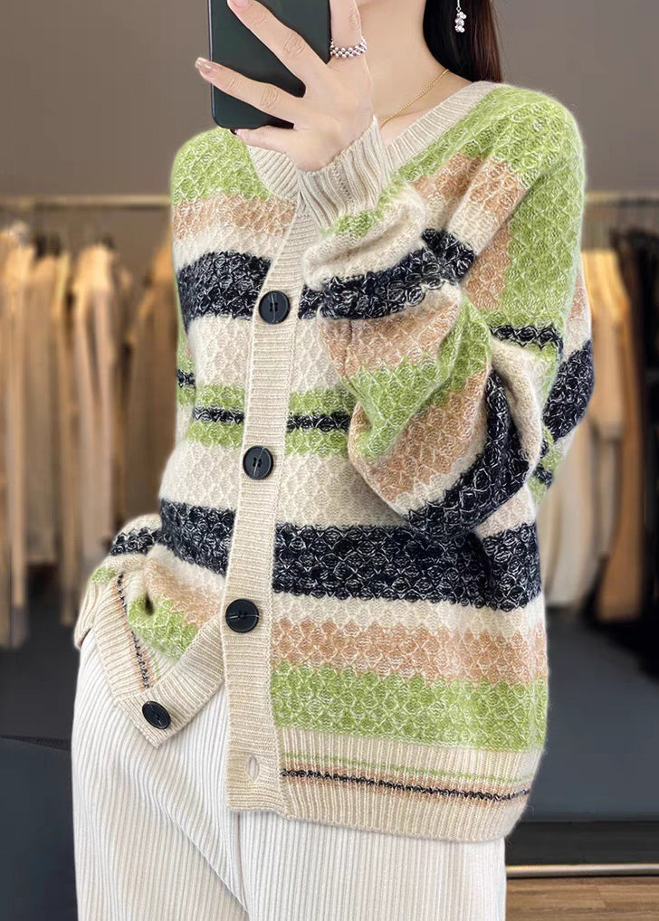 WW | Red Button Patchwork Cashmere Coats Long Sleeves