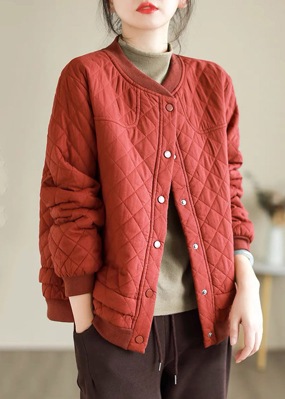 WW | Red Button Warm Fine Cotton-Filled Puffer Jackets Winter