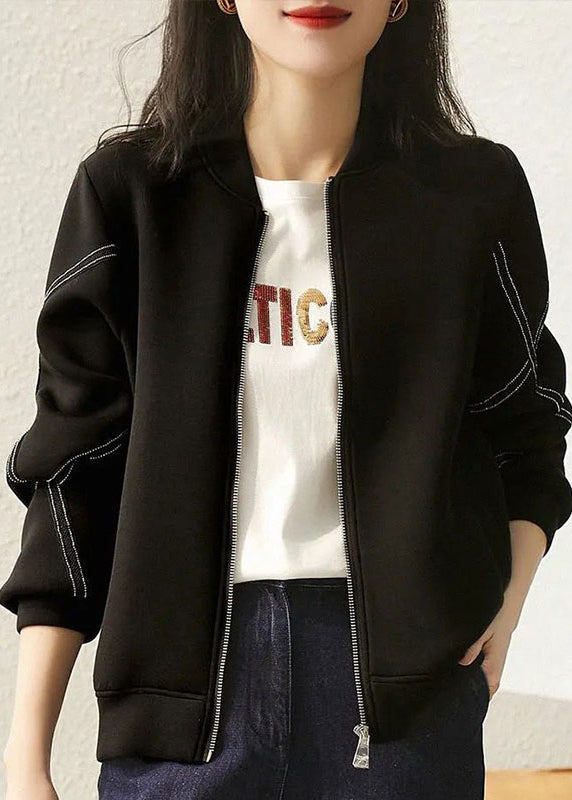 WW | Wine Red Zipper Patchwork Cotton Coats