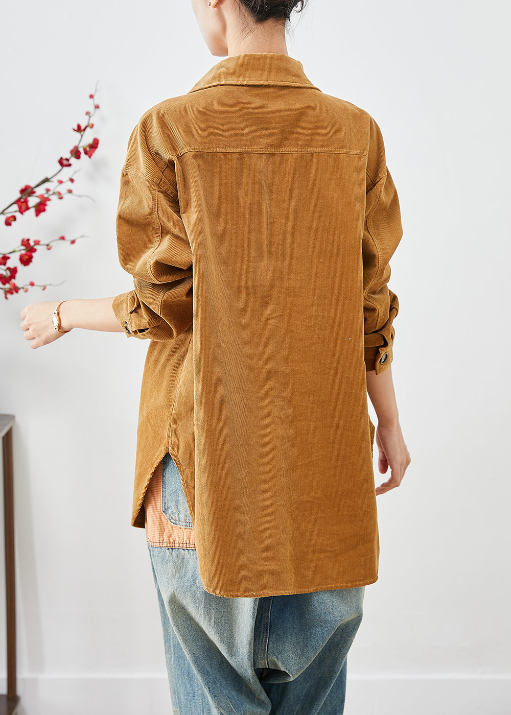 WW | Yellow Oversized Pocket Corduroy Jackets