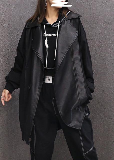 WW | Women's Black Plus Size Coat Stand-Up Collar Zipper Jackets