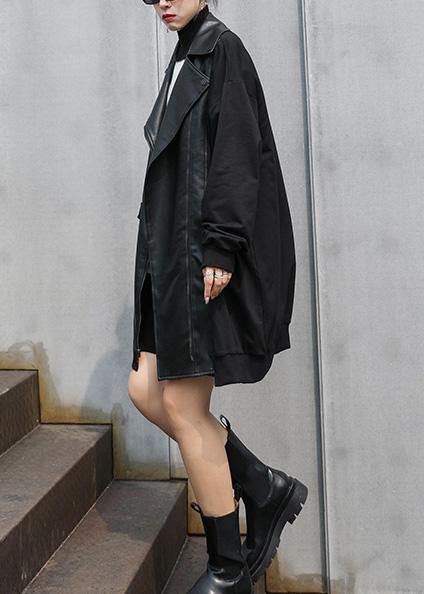 WW | Women's Black Plus Size Coat Stand-Up Collar Zipper Jackets