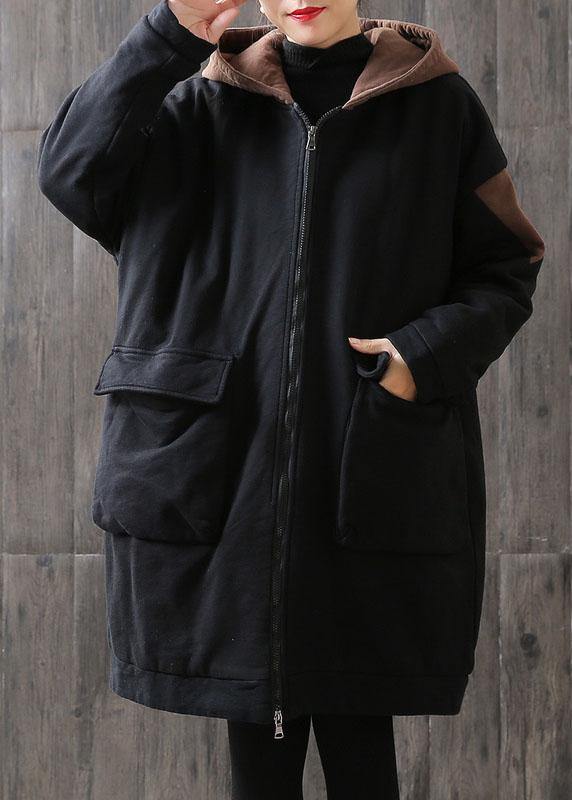 WW | chocolate Plus Size trenchcoat Tutorials mit Kapuze Reißverschluss Mäntel