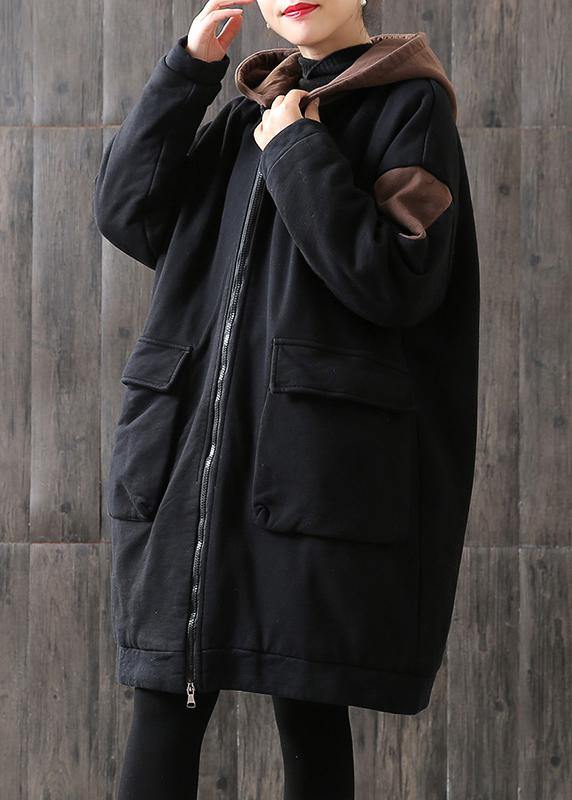 WW | chocolate Plus Size trenchcoat Tutorials mit Kapuze Reißverschluss Mäntel