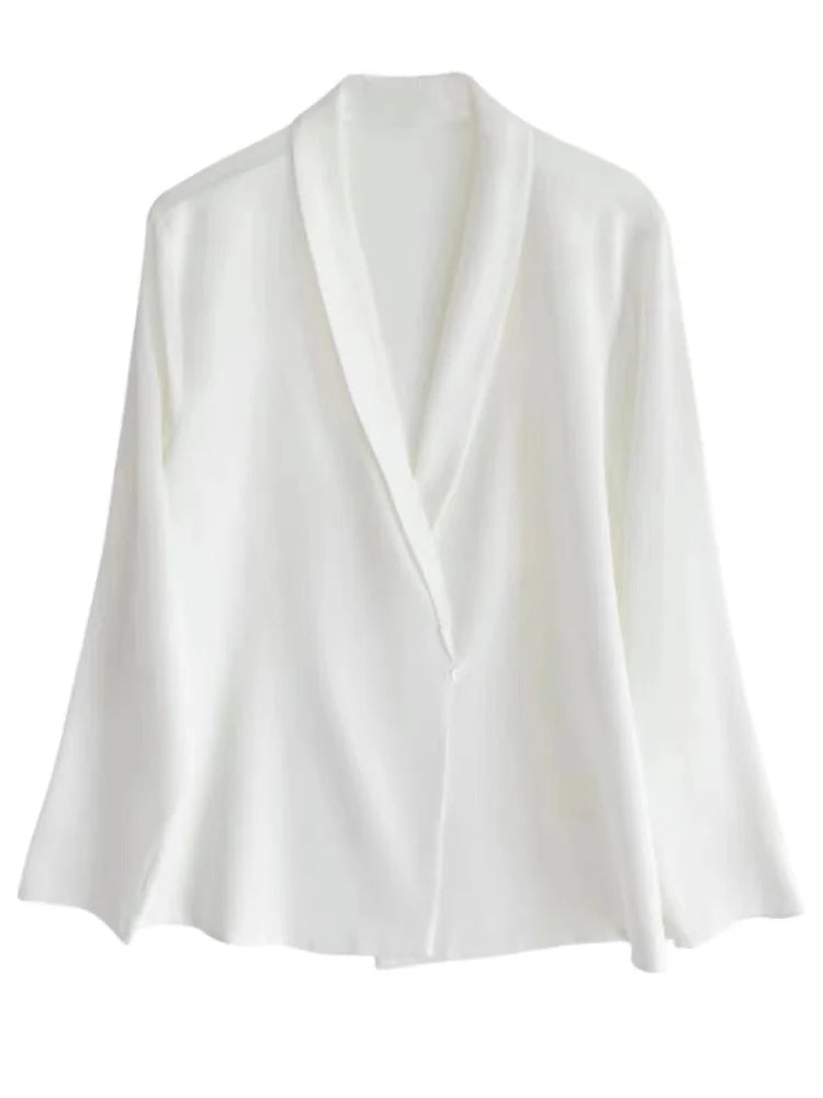 Satin V-neck Blouse