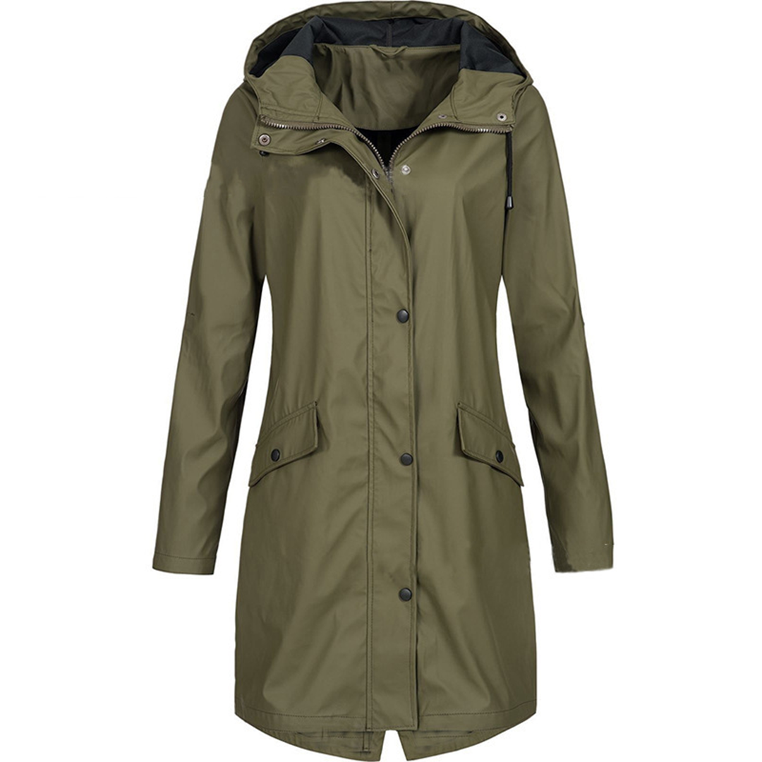 WW | Waterproof Hooded Raincoat Lightweight Windproof Jacket with Adjustable Fit