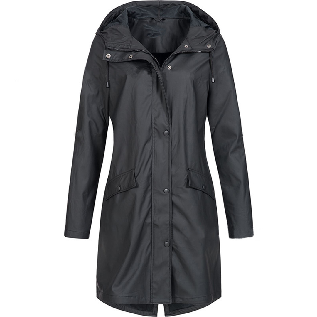WW | Waterproof Hooded Raincoat Lightweight Windproof Jacket with Adjustable Fit