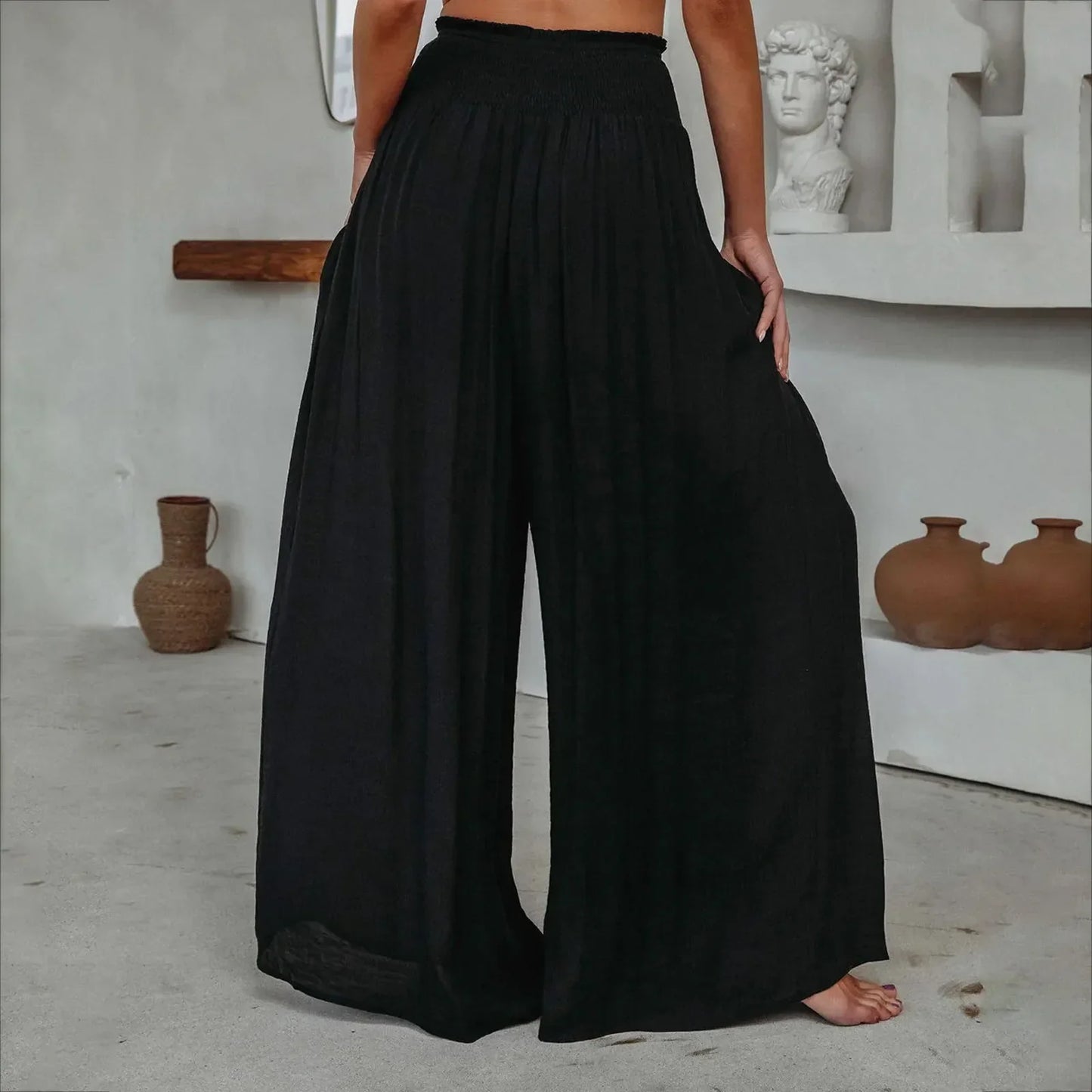 WW - Eleganz Entfesselt: Hochtaillierte Palazzo-Perfektion für Frauen