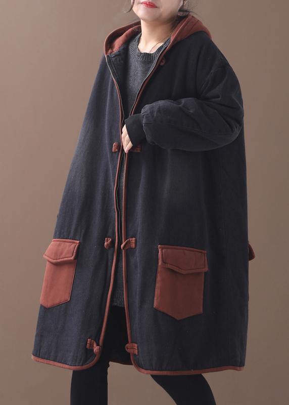 WW | zwei Taschen Feine Wintermäntel WW | roter Kapuzen-Baggy-Mantel