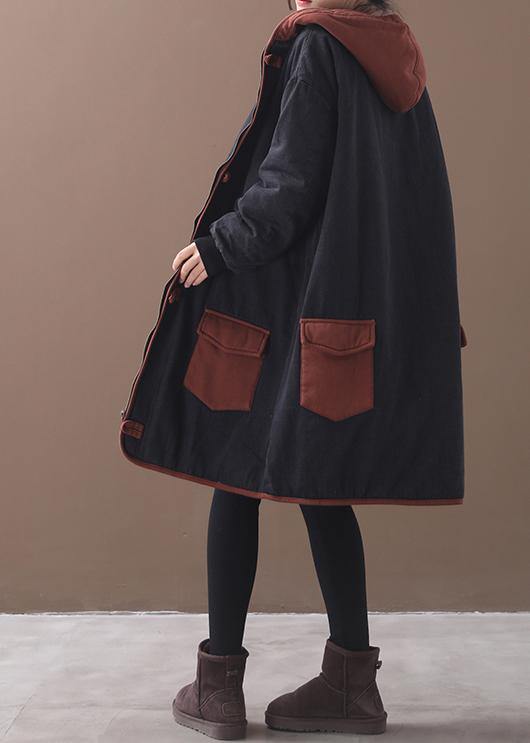 WW | zwei Taschen Feine Wintermäntel WW | roter Kapuzen-Baggy-Mantel