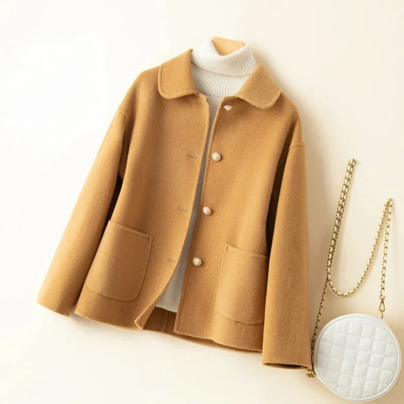 WW | Casual Fit Coat - Button Front Round Collar Coat