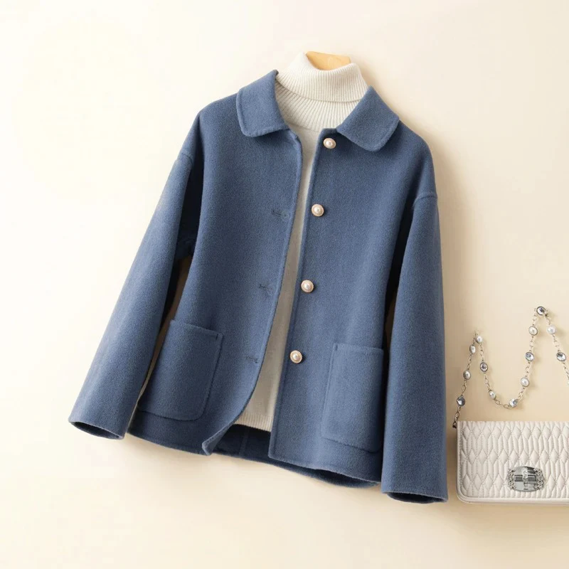 WW | Casual Fit Coat - Button Front Round Collar Coat