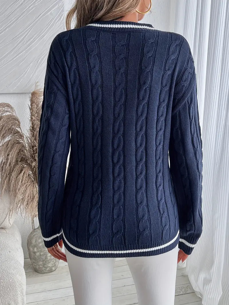 WW | Women's Cozy V-Neck Sweater Stylish Autumn Essential