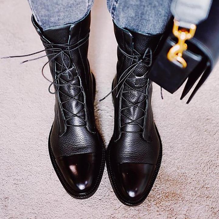 WW | Damen Leder Absatzstiefel Elegante & Vielseitige Schuhe